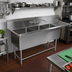 Thumbnail image #2 for John Boos Pro-Bowl 3-Compartment Sink with Right Drainboard, 16 x 20 x 14 Inch Bowls, 14-Gauge Stainless Steel