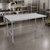 Thumbnail image #2 for John Boos Stallion 120 Inch x 36 Inch 16-Gauge Stainless Steel Top Work Table with 1-1/2 Inch Rear Backsplash and Galvanized Base