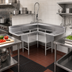 Thumbnail image #2 for Steel Works Stainless 3-Compartment Corner Sink with Left and Right 18-Inch Drainboards