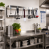 Thumbnail image #2 for Advance Tabco SW-84 Wall-Mounted Stainless Steel Double-Bar Pot Rack, 84 Inch, 18 Hooks