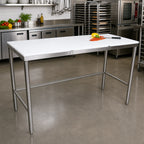 Thumbnail image #2 for John Boos TC051 48 x 30 Inch Reversible 3/4-Inch Poly Top Trimming Table with Open Stainless Steel Base