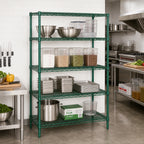 Thumbnail image #2 for Quantum WR74-3660P Wire Shelving Starter Unit, 60"W x 36"D x 74"H, 4-Shelf, Green Epoxy Finish