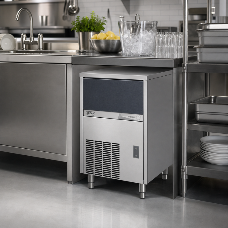 Product image #2 for Brema B-Qube Undercounter Air-Cooled Crystal Cube Ice Maker with 35 lb Bin