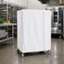Thumbnail image #2 for Metro White Uncoated Knitted Polyester Banquet Cart Cover for 60 x 18 x 62 Inch Carts