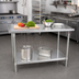 Thumbnail image #2 for John Boos Stallion 60-Inch x 30-Inch 14-Gauge 300-Series Stainless Steel Top Work Table with Galvanized Base and Adjustable Undershelf