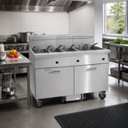 Thumbnail image #2 for Imperial (Middleby) IFSSP575EUT 5-Tank Electric Floor Fryer, 75 lb. Per Tank, Built-In Filter, Tilt-Up Elements, Electronic Thermostat