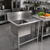 Thumbnail image #2 for John Boos Pro-Bowl 1-Compartment 14 Gauge Stainless Steel Sink with Right Drainboard