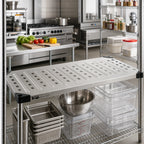 Thumbnail image #2 for Metro Super Erecta 2142LS 42 x 21 Inch Louvered Embossed Type 304 Stainless Steel Shelf with Raised Ship's Edge