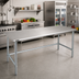 Thumbnail image #2 for Eagle Group Budget Series 144-Inch x 36-Inch Flat Top 430 Stainless Steel Work Table with Galvanized Tubular Base