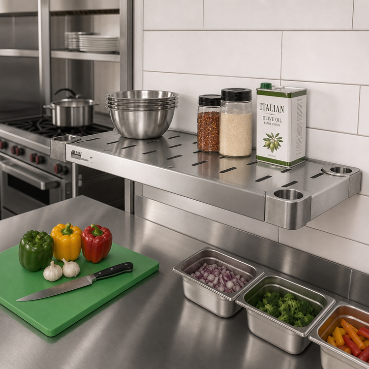 Product image #3 for Eagle Group Quik-Set 36" x 18" Louvered Solid Shelf, 14-Gauge 304 Stainless Steel