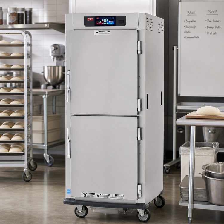Product image #2 for Metro C5 9 Series Full-Height Controlled Humidity Heated Holding and Proofing Cabinet, 35-Pan, Mobile, Solid Dutch Doors, Stainless Steel, 120V