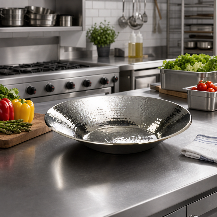 Product image #2 for American Metalcraft 34 oz Hammered Stainless Steel Round Serving Bowl
