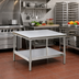 Thumbnail image #2 for New Age 36-Inch x 24-Inch Stationary Aluminum Equipment Stand with 12-Gauge Marine-Edge Top and Adjustable Undershelf