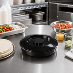 Thumbnail image #3 for CFS Brands 047503 Interlocking Polypropylene Tortilla Server Base & Lid Set, 7-1/2 Inch Diameter, Black Case of 24
