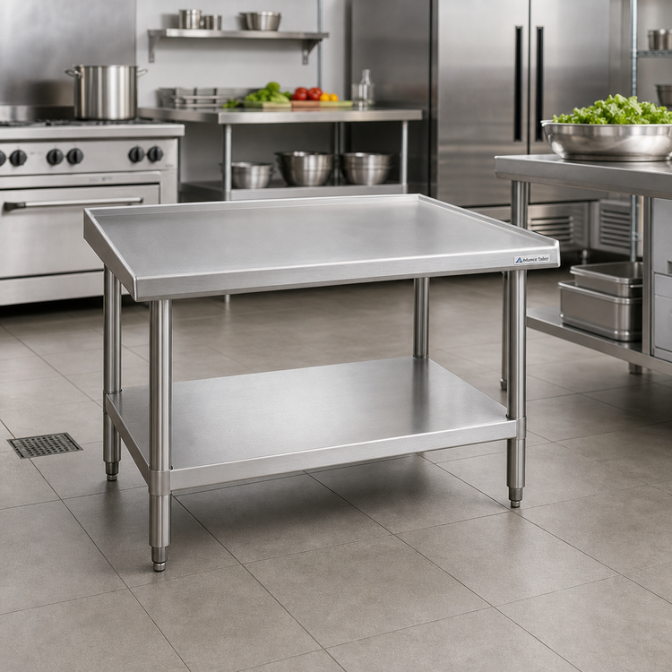 Product image #2 for Advance Tabco Special Value 30"W x 30"D Stainless Steel Equipment Stand with Adjustable Undershelf
