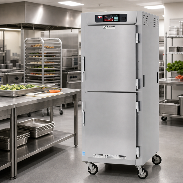 Product image #2 for Metro C5 8 Series Full-Height Mobile Controlled Temperature Holding Cabinet with Solid Dutch Doors and Universal Wire Slides