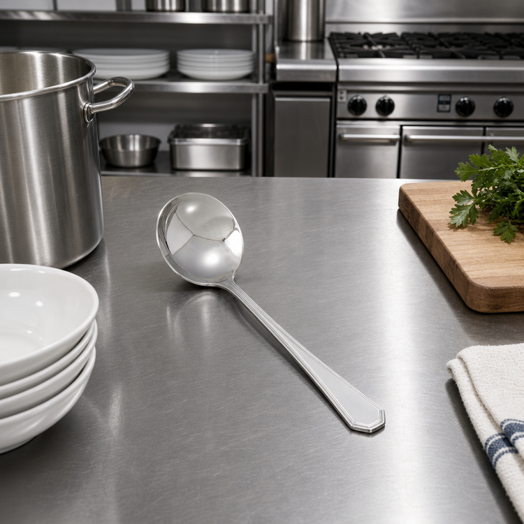 Product image #3 for Victoria 18/8 Stainless Steel Extra Heavyweight Bouillon Spoon, 5-7/8 Inch