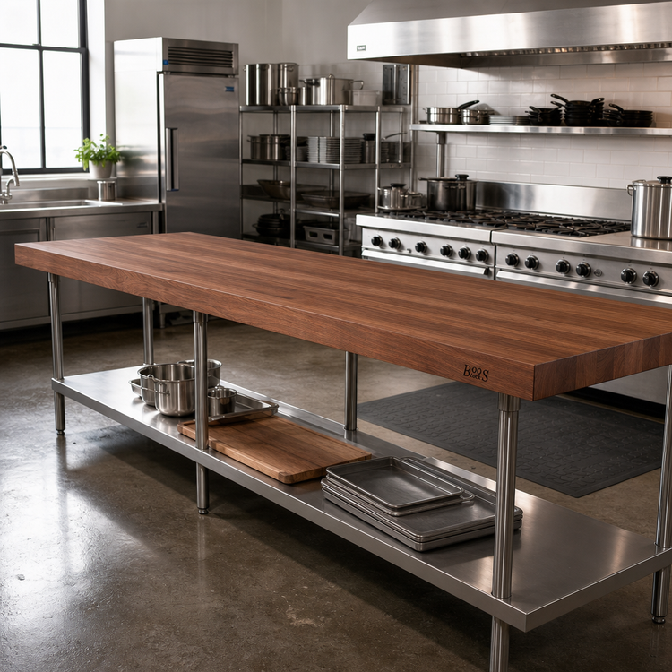 Product image #2 for John Boos Boos Block 84-Inch x 42-Inch American Black Walnut Edge Grain Kitchen Countertop