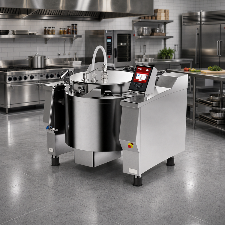 Product image #2 for Cucimix UCBTE082AV1 82 Gallon Electric Tilting Pressure Braising Pan with Mixer