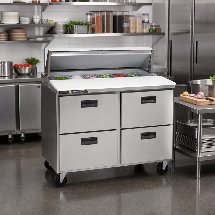 Product image #2 for Centerline by Traulsen 48-Inch Mega Top Drawer Prep Table Refrigerator with 4 Drawers