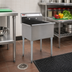 Thumbnail image #2 for Eagle Group One-Compartment 304 Stainless Steel Utility Sink with Galvanized Legs and Adjustable Feet, 18 x 18 x 13-3/8 Inch Bowl