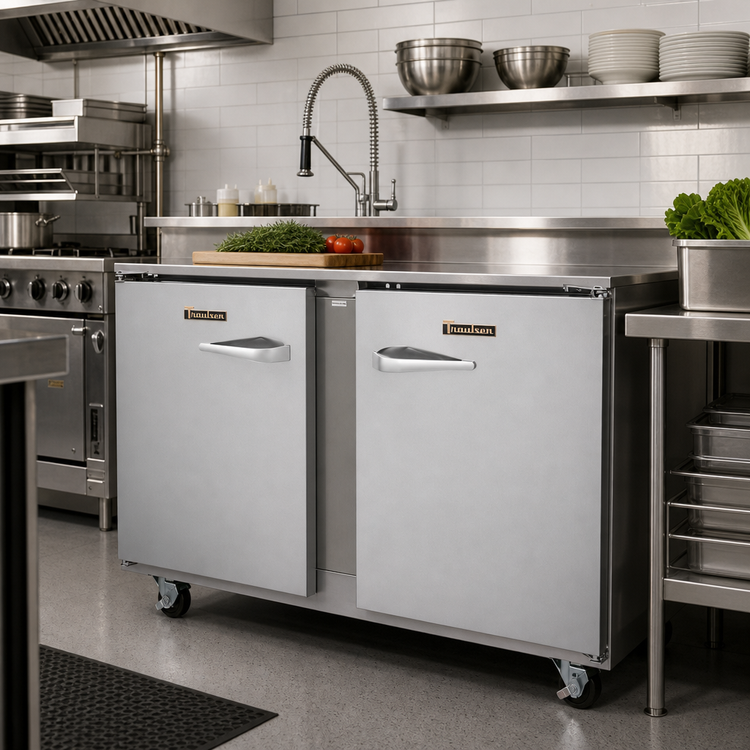 Product image #2 for Traulsen Dealer's Choice 48-Inch Two-Section Reach-In Undercounter Freezer with Left/Right Hinged Solid Doors