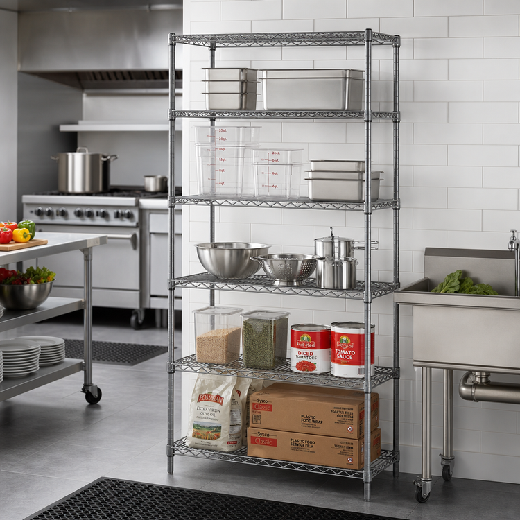 Product image #2 for Eagle Red-i-Pak 5-Tier Wire Shelving Unit, 36 x 18 x 63 Inches, Stationary, Pewter Gray Epoxy Finish