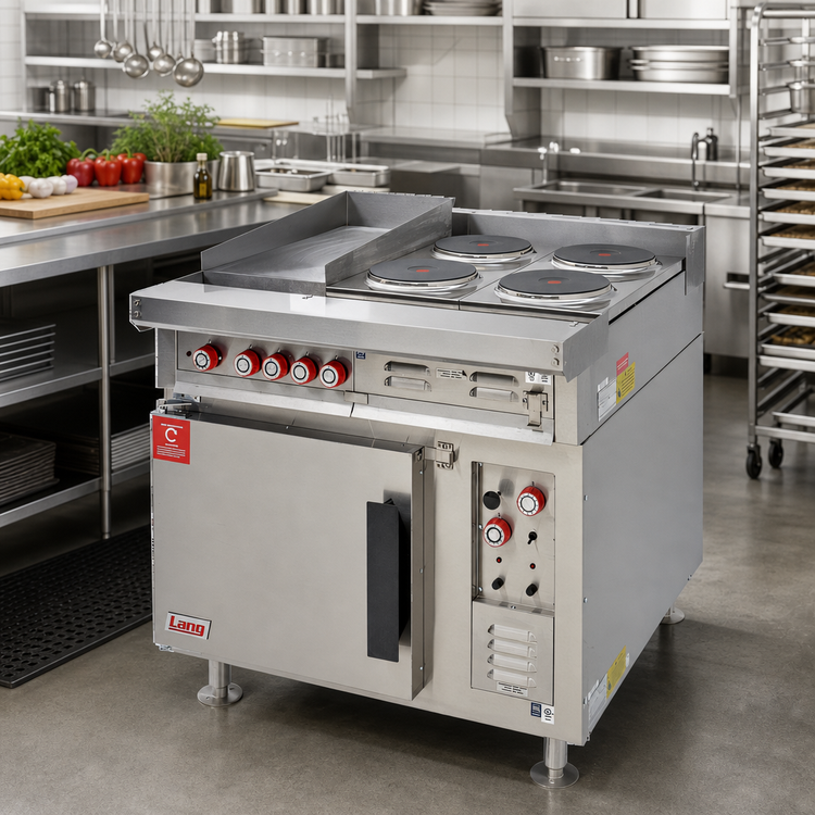 Product image #3 for Lang 36-Inch Heavy Duty Electric Range with 36-Inch Griddle, Convection Oven Base, and Stub Back