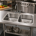 Thumbnail image #2 for BK Resources Two-Compartment Drop-In Sink with Faucet and Basket Drains, 45-1/4