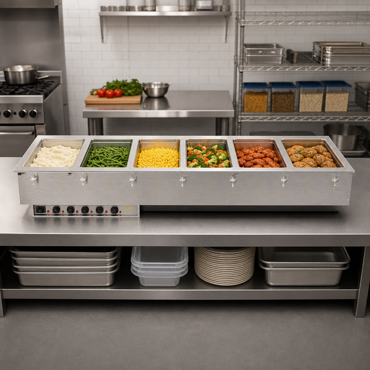 Product image #2 for Vollrath 6-Pan Drop-In Electric Hot Food Well with Marine-Grade Insulated Wells, Individual Infinite Controls, 240V
