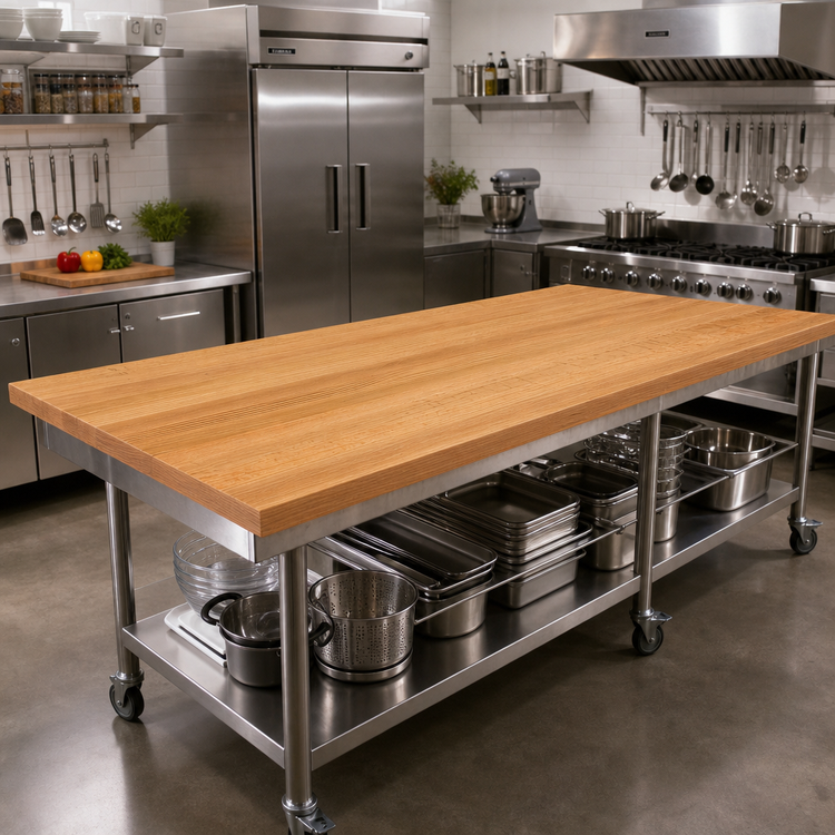 Product image #2 for Appalachian Red Oak Island Countertop with Edge Grain Construction, 84 x 30 x 1-1/2 Inches, Oil Finish