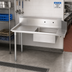 Thumbnail image #2 for BK Resources 72-Inch Straight Soiled Dishtable with Left-Hand Sink, 10-Inch Backsplash, 304 Stainless Steel Top, and Galvanized Legs
