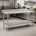 Thumbnail image #2 for Eagle Group Budget Series Stainless Steel Work Table with 4-1/2-Inch Backsplash and Adjustable Undershelf, 108 x 36 Inches
