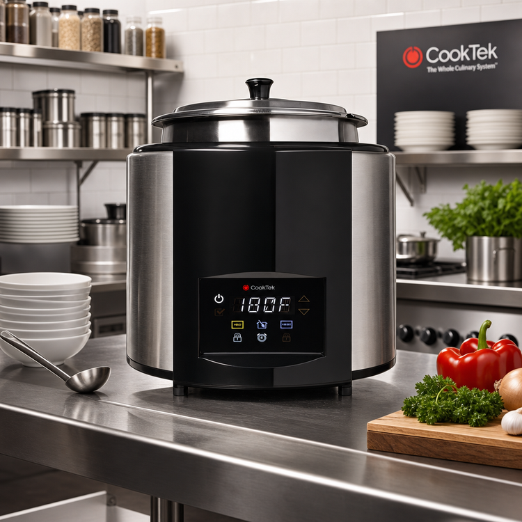 Product image #3 for CookTek SinAqua 11 Qt Freestanding Waterless Induction Soup Warmer with Digital Touch Controls