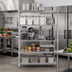 Thumbnail image #2 for Heavy-Duty Stationary 5-Tier Chrome Wire Shelving Unit, 54 x 18 x 84 Inches, 800 lb. Capacity