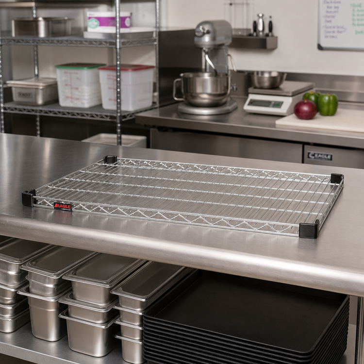 Product image #2 for Eagle Group QuadTruss Quad-Adjust Reverse Mat Wire Shelf, 24 x 21 Inches, Stainless Steel Finish