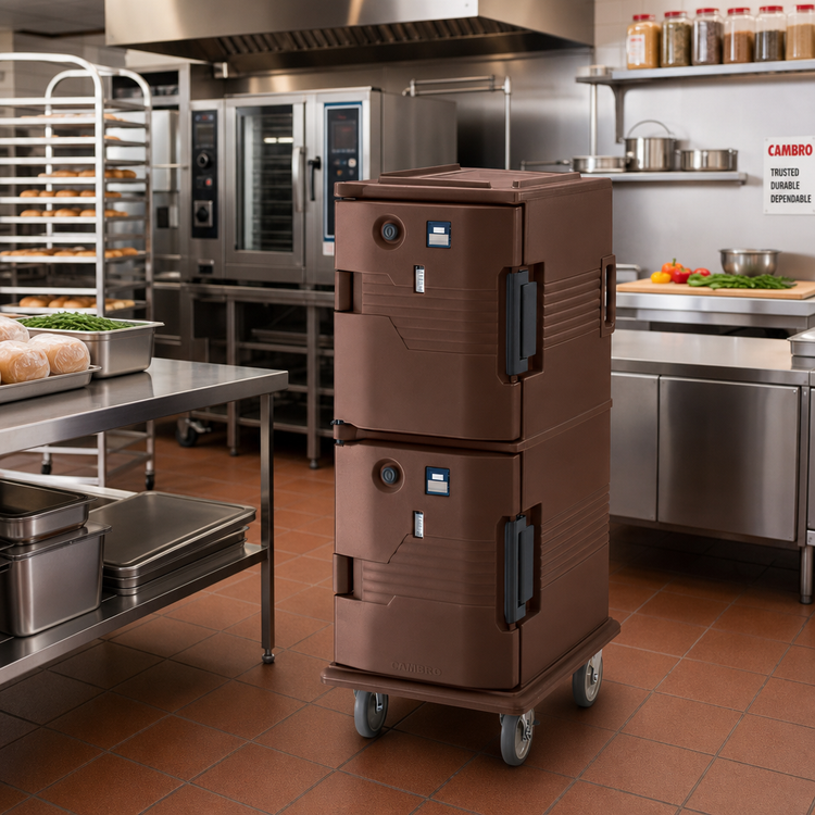 Product image #3 for Cambro Ultra Camcart Heated Replacement Retrofit Top Door for UPCH800 Series, 110V, Dark Brown