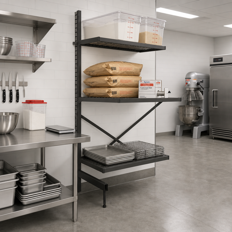 Product image #2 for Metro SmartLever 76-3/8 Inch High Cantilevered Shelving Add-On Kit for 30 x 30 Shelves