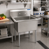 Thumbnail image #2 for BK Resources Economy One-Compartment Stainless Steel Sink with 24 x 24 x 14-Inch Bowl, 9-Inch Backsplash, and Drain Included