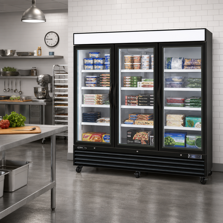Product image #2 for Kool-It 72 Cu. Ft. Three-Section Glass Door Freezer Merchandiser