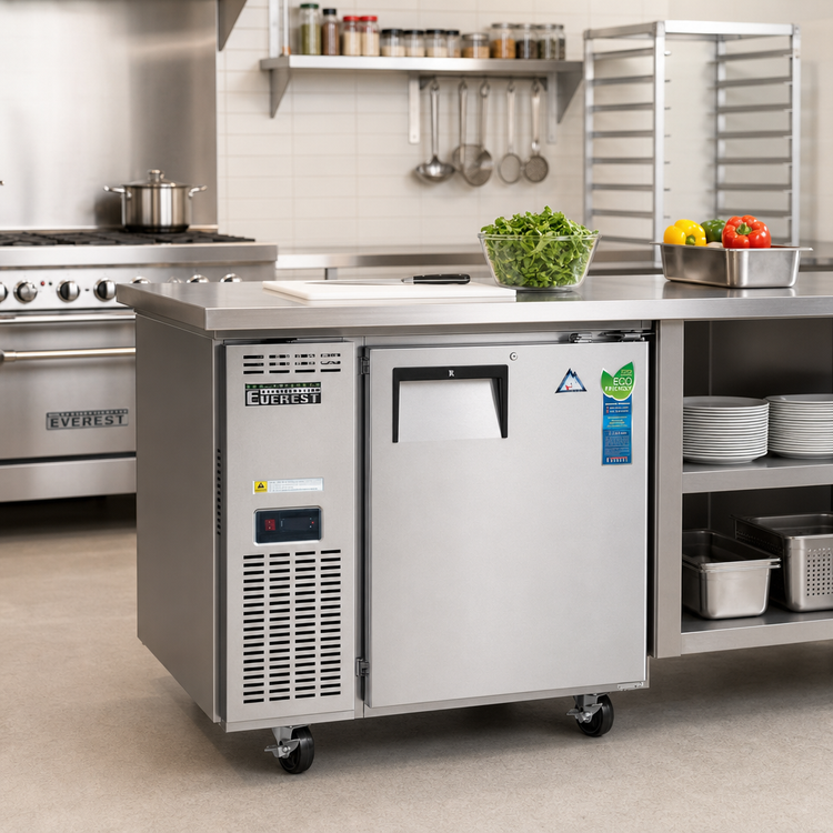 Product image #2 for Everest Refrigeration ETR1 One-Section Undercounter/Worktop Refrigerator, 9 Cu. Ft., Side-Mounted Self-Contained