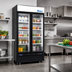 Thumbnail image #2 for Atosa Two-Section Glass Door Refrigerator Merchandiser, 28.5 Cu. Ft., Bottom-Mount Self-Contained, Black