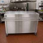 Thumbnail image #2 for BK Resources SECT-3072HL 72-Inch Stainless Steel Serving Counter, Solid Top, Enclosed Cabinet Base with Hinged Locking Door and Drop Shelf