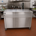 Thumbnail image #2 for BK Resources 72-Inch x 30-Inch Stainless Steel Serving Counter with Hinged Door, Lock, and Drop Shelf