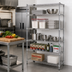 Thumbnail image #2 for Quantum 42-Inch x 30-Inch x 54-Inch Stationary Wire Shelving Starter Kit, 5 Shelves, 304 Stainless Steel