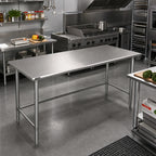 Thumbnail image #2 for Eagle Group Spec-Master T2448STE 48 x 24 Inch 14-Gauge 300-Series Stainless Steel Work Table, Open Base with Crossrails