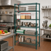 Thumbnail image #2 for Eagle Valu-Gard 5-Tier Wire Shelving Starter Unit, 42 x 24 x 86 Inches, Green Epoxy Finish