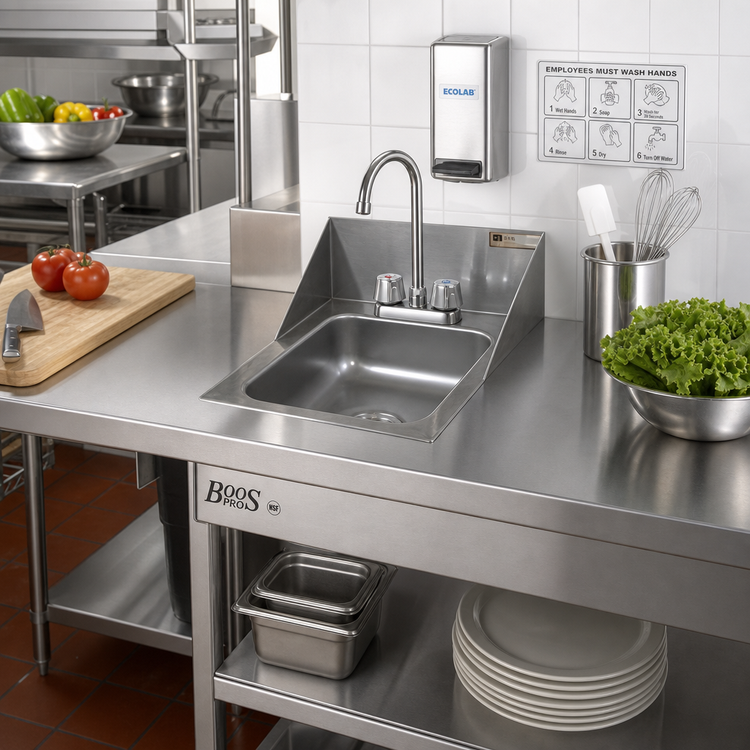 Product image #2 for John Boos Pro-Bowl Drop-In Hand Sink, 1-Compartment, 10 x 14 x 5 Bowl, Stainless Steel