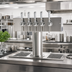 Thumbnail image #2 for T Style Countertop Air-Cooled Wine Font with 5 Polished 304 Stainless Steel Side-Pull Faucets