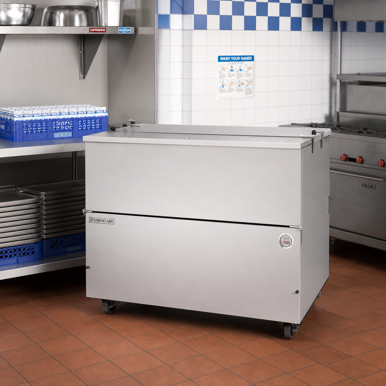 Product image #2 for 49-Inch Wide Dual-Access School Milk Cooler, Stainless Steel, 18.97 Cu. Ft., Cold Wall